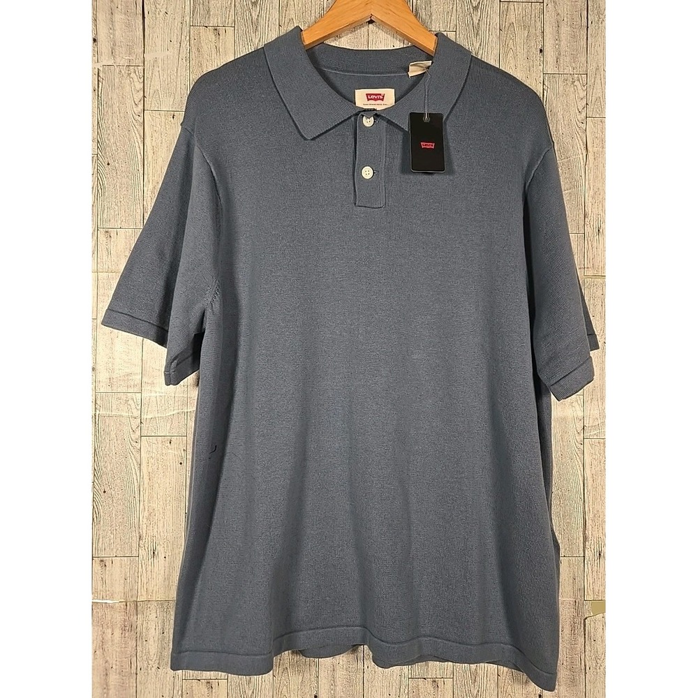 Levi's Mens Sweater Polo XL Blue Collared Shirt Sleeve NEW